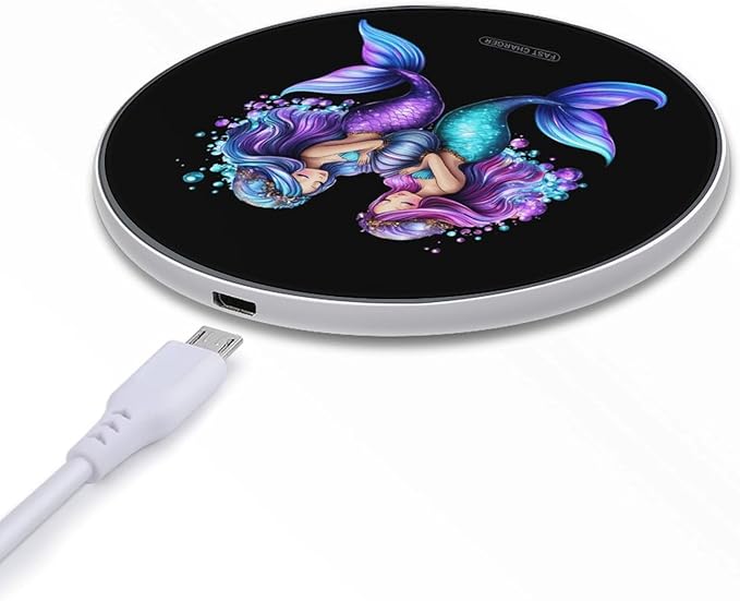 Mermaides Wireless Charger Anti-Slip Wireless Charging Pad Slim Charger Mat for Men Women
