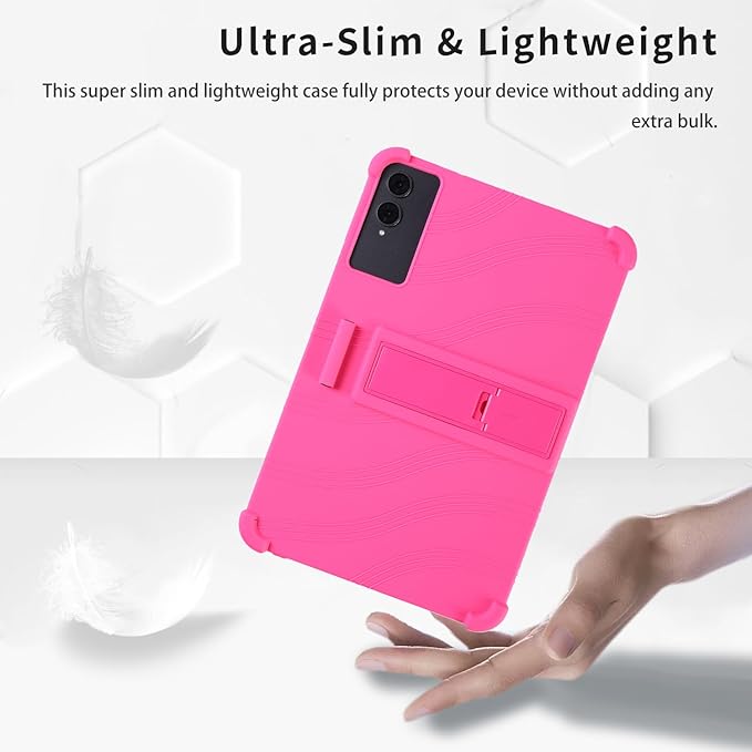 Case for TECLAST T65 13.4-Inch Tablet – Shockproof Silicone Protective Cover with Kickstand Drop-Resistant Business Style (Rose Red)