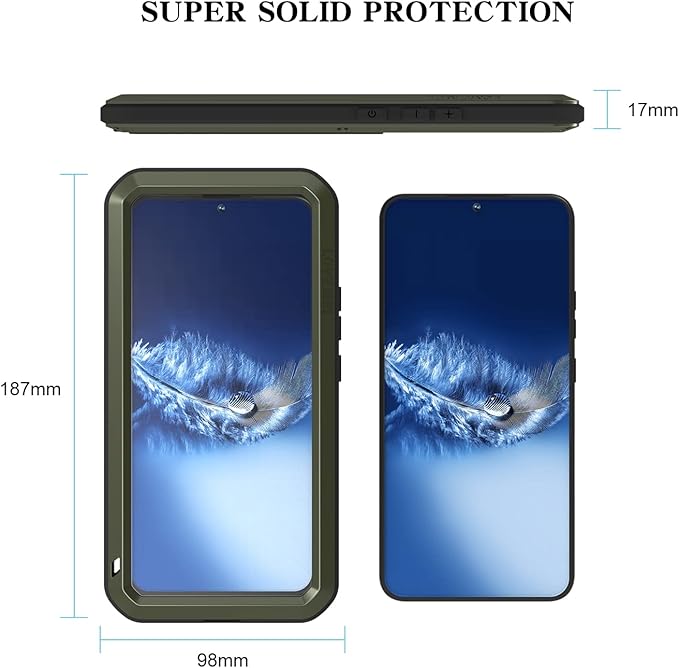 LOVE MEI Military Rugged Case for Samsung Galaxy S22 Plus 5G with Tempered Glass Screen Protector Shockproof DustproofHybrid Metal and Silicone Gel Heavy Duty Full Body Cover for S22 Plus (Green)