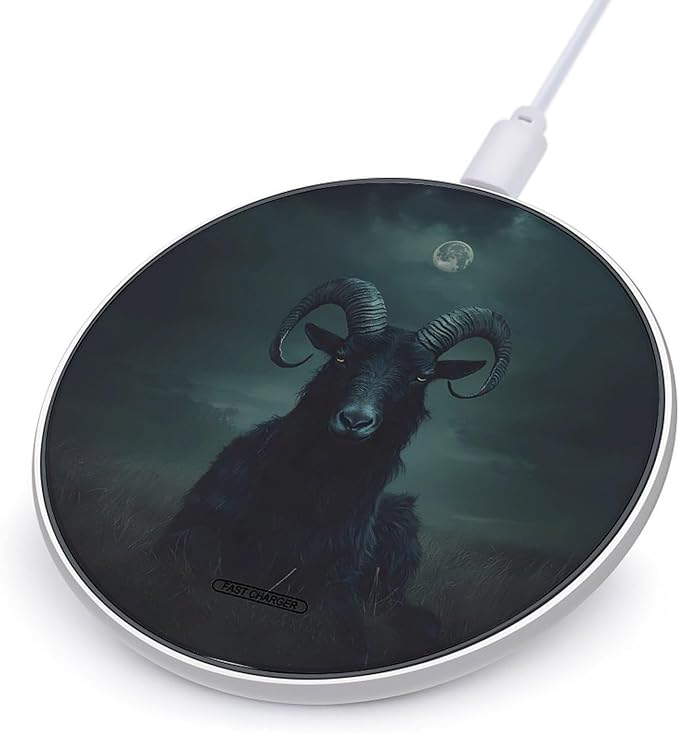 Gothic Satan Black Goat Wireless Charger Anti-Slip Wireless Charging Pad Slim Charger Mat for Men Women