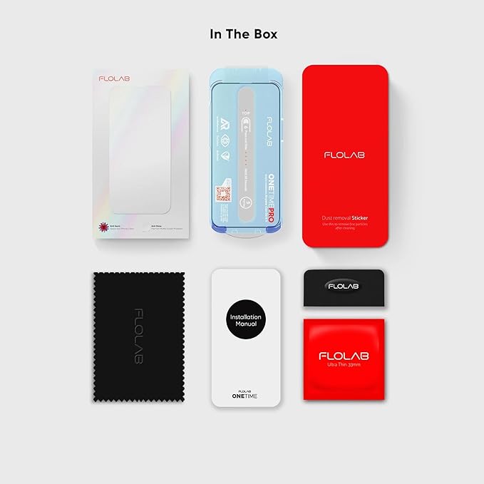 FLOLAB NanoArmour ONETIME PRO for iPhone 17 Screen Protector Anti-Reflective PolarSpectra Anti-Rainbow 3D Tempered Glass Edge Reinforced Easy Install Smooth
