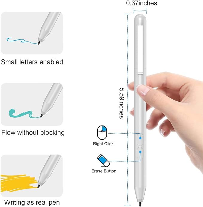 Pen for HP Omnibook Digital Stylus Pen for HP Envy Pavilion Spectre x360 Touchscreen Laptop with MPP 1.51 Palm Rejection 1024 Pressure 2500H Working Time 2 Button