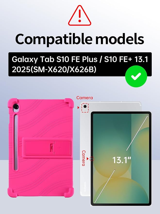 Case for Samsung Galaxy Tab S10 FE Plus/S10 FE+5G 13.1-Inch - Protective Cover with S Pen Holder &amp Multi-Angle Viewing Stand (Pink)