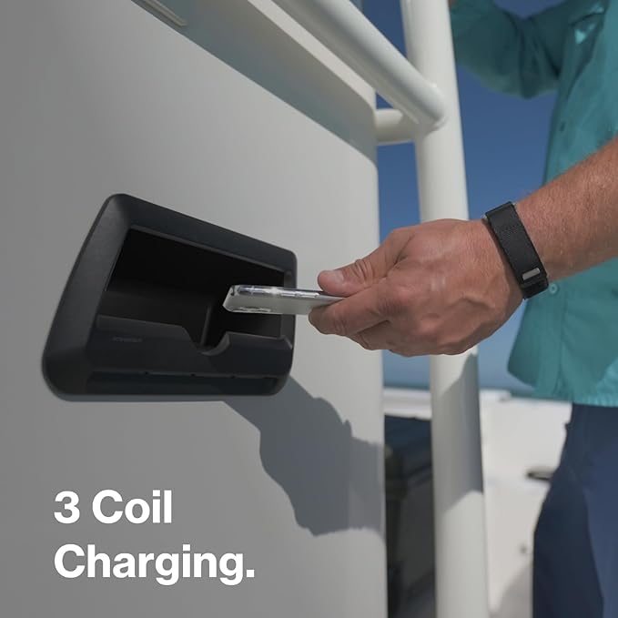 Scanstrut SC-CW-09GT Waterproof Wireless Charger - Cove 3 Coil 15W Phone Charging Pocket 12/24V
