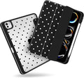 MecBevia Case for iPad Pro 11 inch M5 2025 / M4 2024 (6th/5th Gen) A3357 A3358 A3359 A2836 A2837 A3006 – Built-in Pencil Holder &amp Auto Wake/Sleep Polka Dot