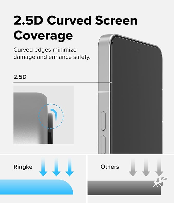 Ringke Easy Slide Tempered Glass Compatible with Nothing Phone 3 Screen Protector [Super Easy to Install] Case Friendly Shatterproof Premium 9H Hardness - 2 Pack
