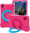 Compatible with Samsung Galaxy Tab A7 Lite T220/T225 Tablet CaseRugged Kids Case with Stand Lightweight Shockproof Kids Friendly Tablet Cover Rose Red+Blue