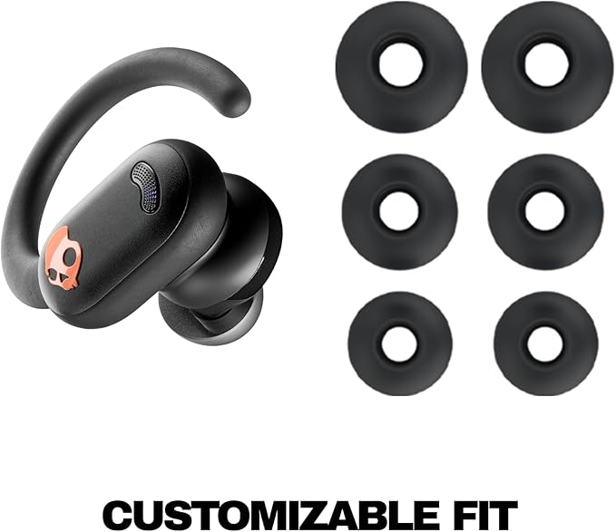Skullcandy Push ANC Active Wireless Earbuds Bluetooth Headphones Noise Cancelling 58 Hours Battery Secure-Fit Over-Ear Hanger Sweat and Waterproof Microphone for iPhone Android - Primer