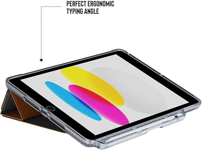 Tech21 EvoFolio case for iPad 7th/8th/9th Gen - Impact Protection iPad case with Multi-Angle Viewing Wake/Sleep Cover - Tan