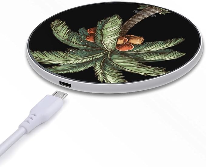 Palms Coconuts Tree Phone Charger Magnetic Charging Pad Anti-Slip with USB Cable