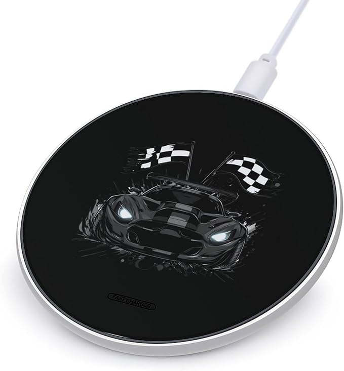 State of Indiana Racecar Wireless Charger Anti-Slip Wireless Charging Pad Slim Charger Mat for Men Women