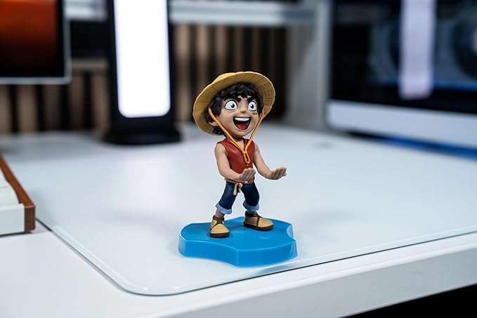 Cableguys Minis One Piece Luffy Phone Stand &amp Earbuds Holder - Phone Holder for Desk and Bedside Earbud Holders for Cell Phones Earphone &amp Small Devices Fun Desk Accessories for Kids and Ad