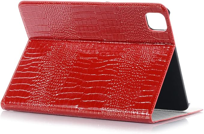 iPad Air 13'' (M4 2026)(M3 2025)(M2 2024) Case iPad Pro-3 4 5 6 (12.9'') Case for Women DMaos Synthetic Crocodile Leather Stand Folio Smart Cover with Pen Holder - Red