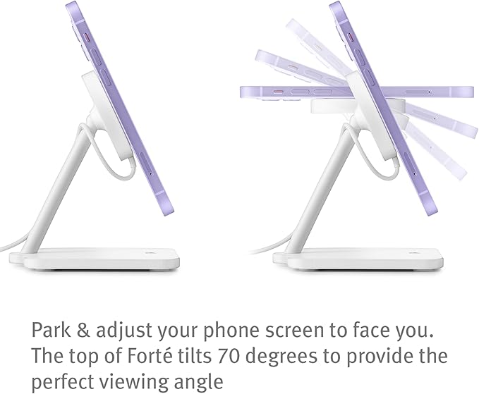 Twelve South Forte for iPhone | Modern Desktop Stand for MagSafe Charger and iPhone