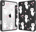 Tuiklol Case for iPad 11 inch (A16 Chip) 2025 Gen 11th / iPad 10.9 inch 2022 10th Gen Buit in Pencil Holder with Shockproof Cover Clear Transparent Back Shell Auto Wake/SleepCat-Black