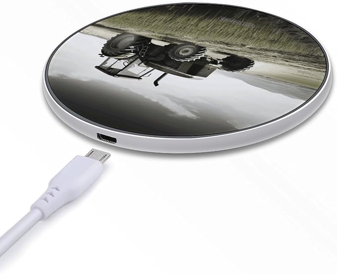 Tractor Agriculture Tranquil Wireless Charger Fast Wireless Charging Pad with USB Cable 10W Anti-Slip Magnetic Wireless Charger Portable Slim Charger Puck Travel Charging Station