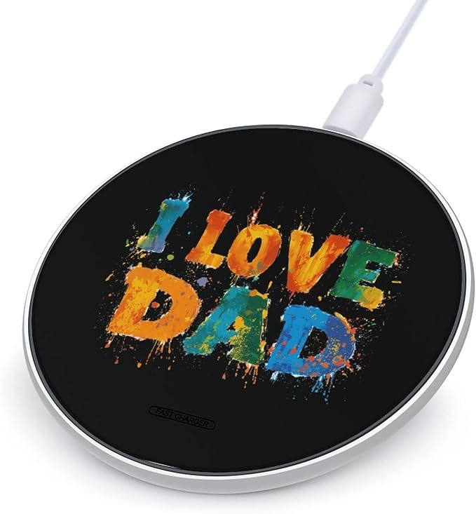 I Love Dad Fast Portable Charger 10W Funny Graphic Phone Charging Pad with USB Cable