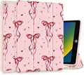 Mektron Designed Printed iPad 10.2 Case 9th Gen (2021)/ 8th Gen (2020)/ 7th Gen (2019) with Pencil Holder Slim Protective Case with Soft TPU Back Auto Wake/Sleep for iPad 10.2 Inch Layer Bows