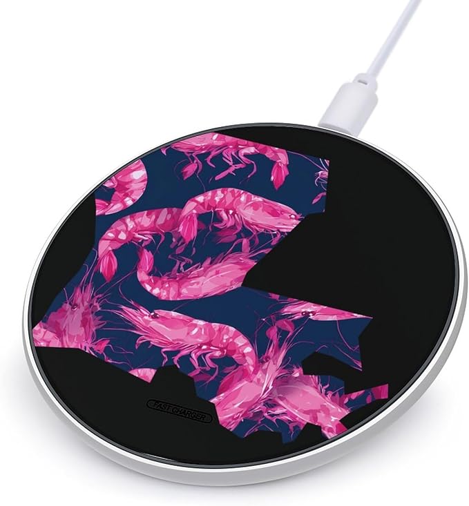 Louisiana Map Shrimp Fast Portable Charger 10W Funny Graphic Phone Charging Pad with USB Cable