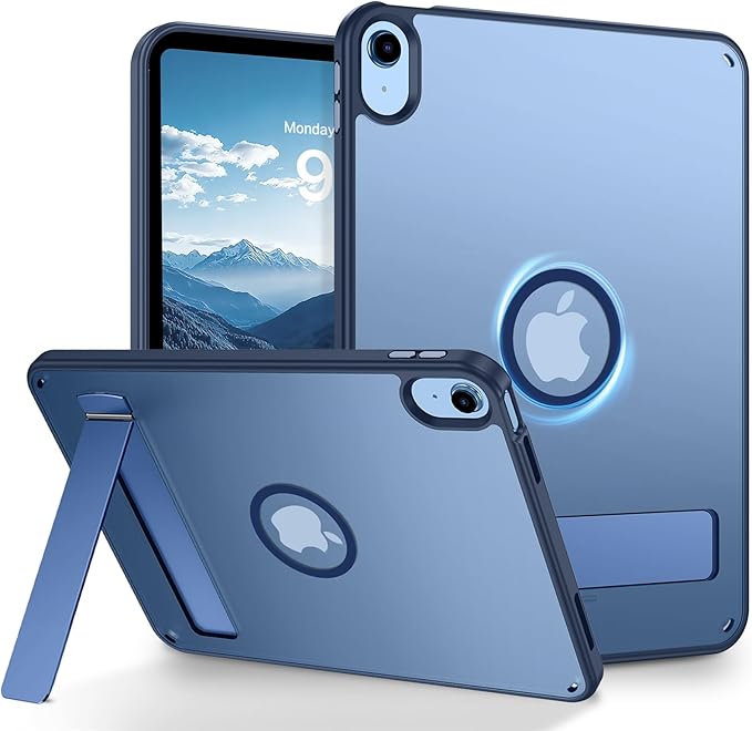 Telaso Magnetic Case for iPad (A16) 11th Generation 11 Inch 2025/ iPad 10th Generation 10.9 Inch 2022 with Invisible Portrait/Landscape Stand Hard Translucent Matte Back Protective Cover Blue