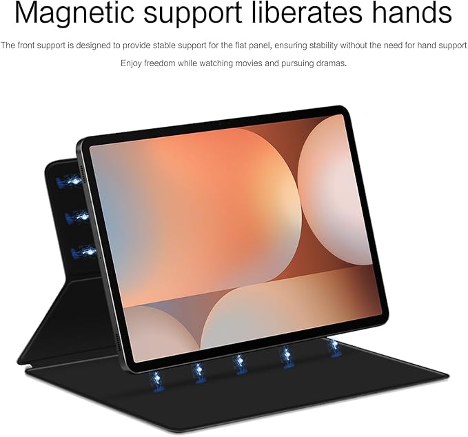 for Samsumg Galaxy Tab S10 FE+/S10 FE Plus 13.1 inch Magnetic Protective Slim Lightweight Smart Stand Case Soft and Silky to The Touch with Latest Voltage TechnologyAuto Sleep/Wake (Black)