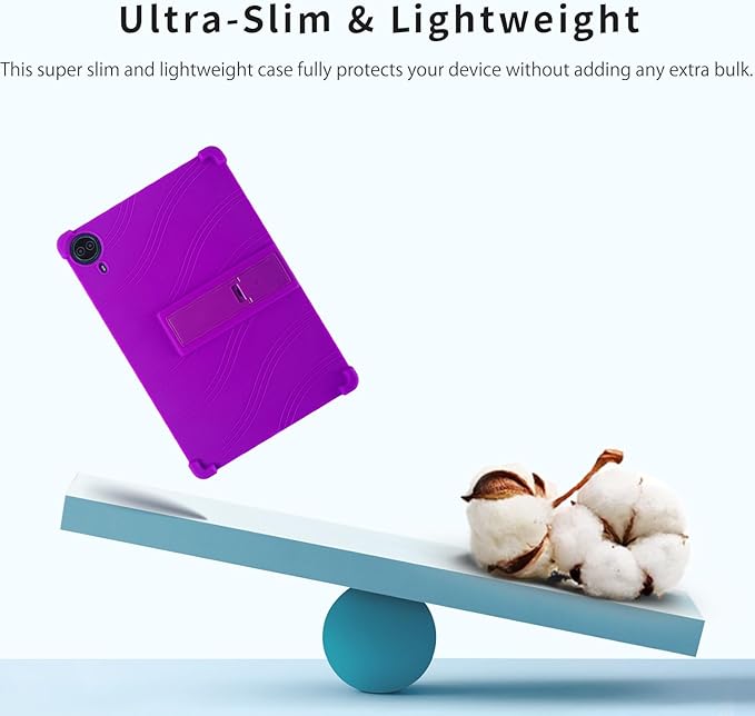 Case for Callsky-Pro/Callsky Ctab 14 / Teclast T70 14inch Android 14 TabletAdjustable BracketSoft Silicone Protective Cover with Adjustable Stand Lightweight and Kid-Friendly(Purple)