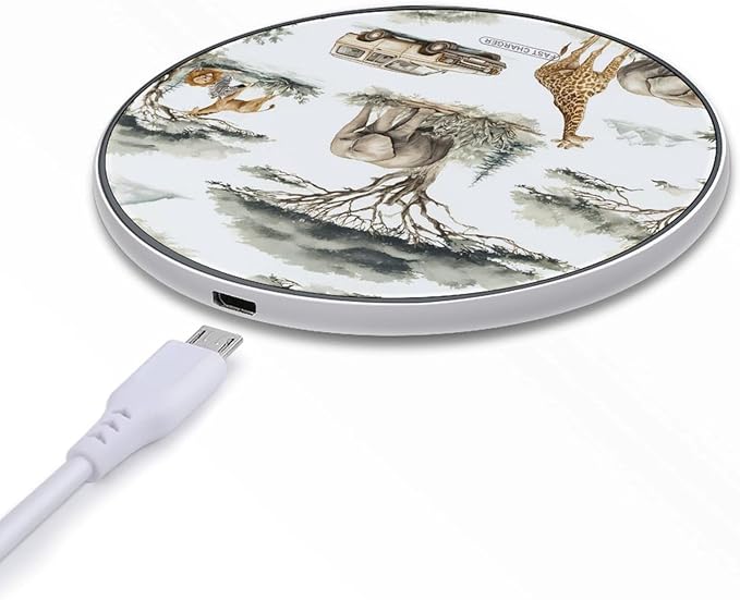 African Wild Animal Hunting Phone Charger Magnetic Charging Pad Anti-Slip with USB Cable