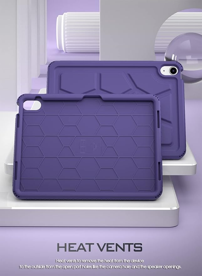 Poetic TurtleSkin case for New iPad (A16) 11th / 10th Generation (2025/2022) Heavy Duty Shockproof Kids Friendly Silicone Case Cover Only Compatible with New iPad 11/10.9 Inch Purpel