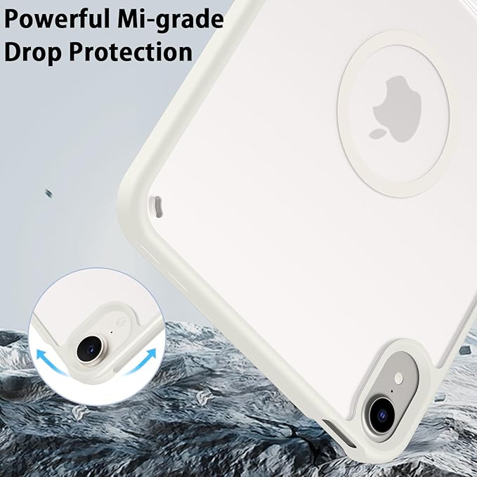 Telaso for iPad mini 7 A17 Pro 2024/iPad Mini 6 2021 Case iPad mini 7th/6th Gen Magnetic Case with Invisible Portrait/Landscape Stand Translucent Matte Back Soft TPU Bumper Protective Cover Stone
