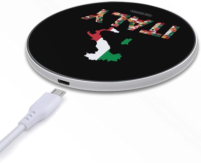 Italy Map Art Fast Portable Charger 10W Funny Graphic Phone Charging Pad with USB Cable