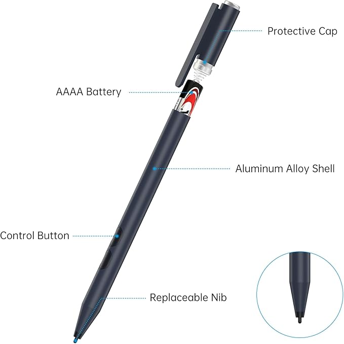 Stylus Pen for HP Omnibook Pen for HP Envy x360 Pavilion x360 Specter x360 Touchscreen Laptops with 2500h Battery Life Palm Rejection &amp 1024 Pressure Sensitivity