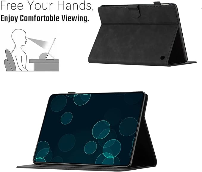 Case for Amazon Kindle Fire HD 8 &amp Fire HD 8 Plus (12th/10th Gen 2024/2022/2020) 8 with Stand/Pencil Holder [Auto Sleep/Wake] UUcovers Embossed Magneic Smart Folio Cover Black Butterfly