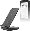 BoxWave Charger Compatible with Mudita Kompakt - Wireless QuickCharge Stand (15W) Desktop Viewing Qi Wireless Charging - Jet Black