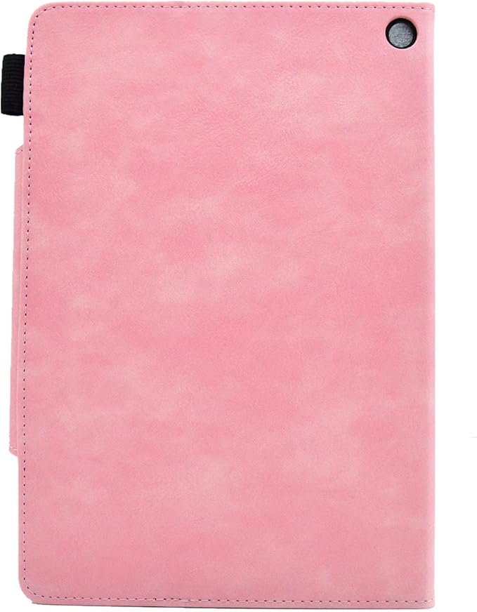 Folio Case for Amazon Kindle Fire HD 8/Fire HD 8 Plus (12th/10th Generation 2024/2022/2020) 8 UUcovers PU Leather Magnetic Smart Cover with Stand/Pencil Holder/Pockets [Auto Sleep/Wake] Pink
