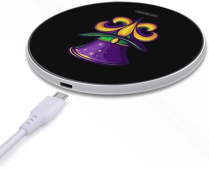 Mardi and Gras Wireless Charger Anti-Slip Wireless Charging Pad Slim Charger Mat for Men Women