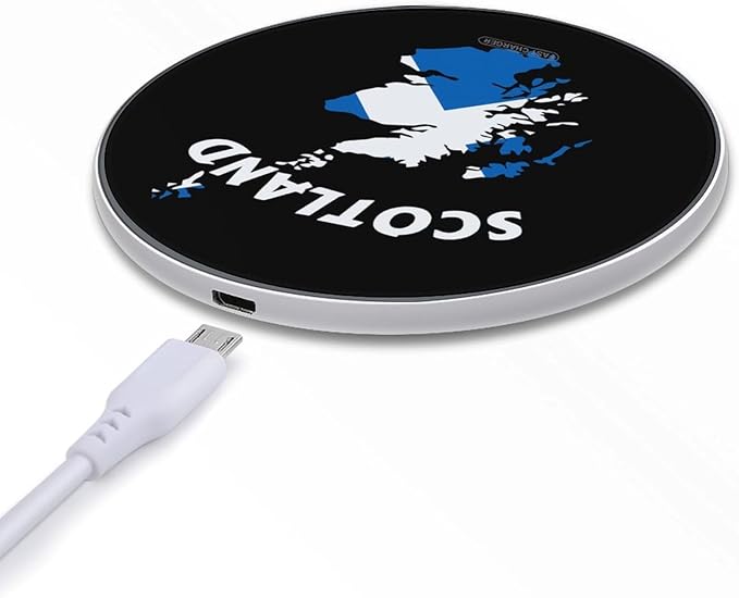 Scotland Map Flag Fast Portable Charger 10W Funny Graphic Phone Charging Pad with USB Cable