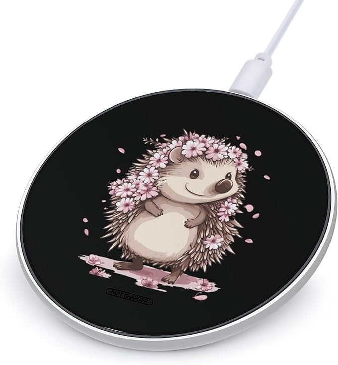 Beautiful Hedgehog Wireless Charger Anti-Slip Wireless Charging Pad Slim Charger Mat for Men Women