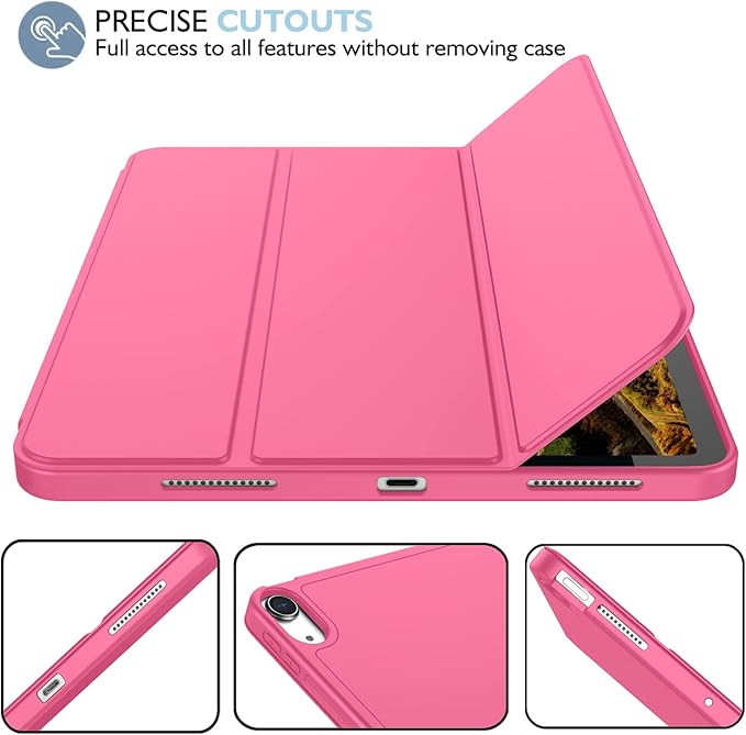 iMieet iPad Air 11 Inch Case M4/M3/M2(2026/2025/2024) iPad Air 5th/4th Generation Case 2022/2020 10.9 Inch with Pencil HolderTrifold Stand Smart Case with Soft TPU Back(Watermelon)