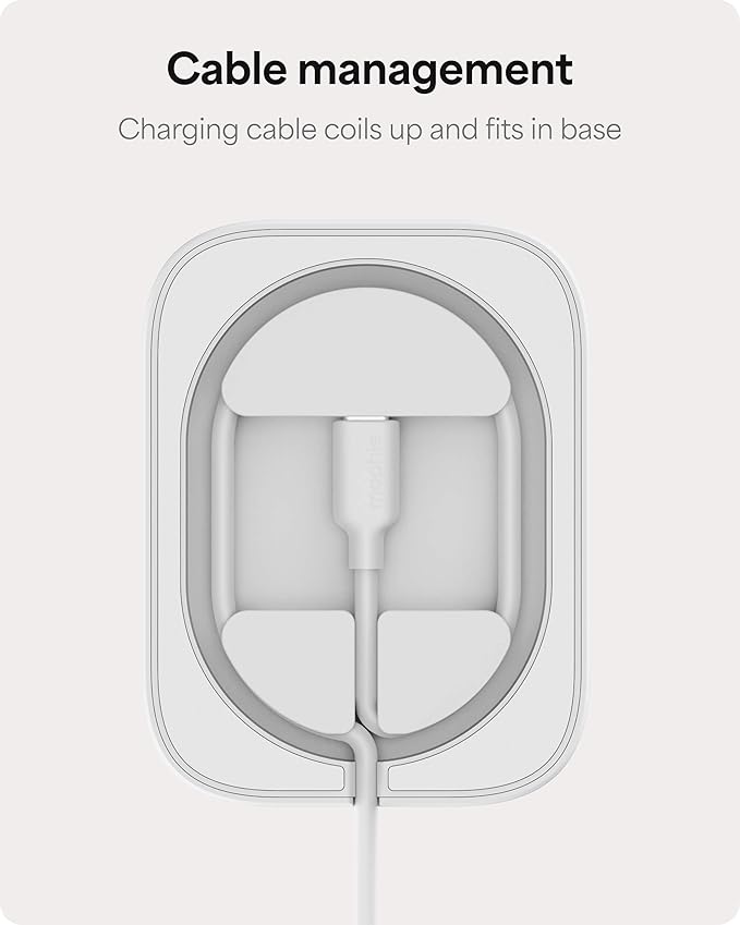Mophie 2-in-1 Wireless Charging Stand - Qi2-Certified MagSafe Charger for iPhone &amp AirPods – Fast Charging Station with Adjustable Phone Stand &amp Cable Management – Up to 15W Power