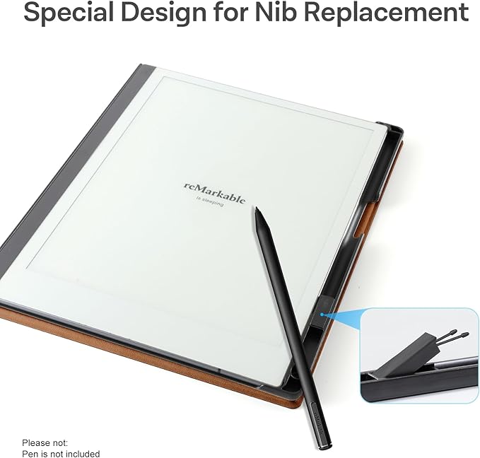 CoBak Case for Remarkable 2 Tablet - Lightweight and Hard Back Shell Protective Book Folio Cover with Built-in Pen Holder - Only for 10.3 2020 Released (Earth Tone)