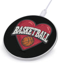 Love Heart Basketball Lover Phone Charger Magnetic Charging Pad Anti-Slip with USB Cable