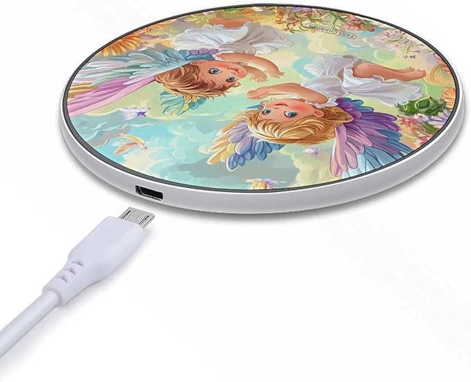 Angelsflowers Wireless Charger Anti-Slip Wireless Charging Pad Slim Charger Mat for Men Women