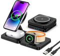 3 in 1 Foldable Wireless Charging Station for iPhone 17 16 15 14 13 12 Apple Watch AirPods Fast Charging Magnetic Stand Travel Charger