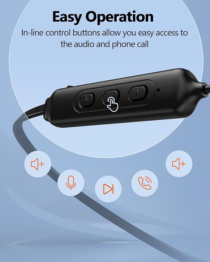 NANAMI Earbuds Update Bluetooth Wireless Headphones IPX7 Waterproof in-Ear Earphones with Mic Magnetic Neckband HiFi Stereo Deep Bass Noise Cancellation Headsets18 Hours Playtime for GymSports
