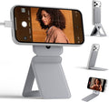 MOFT Phone Stand Magnetic Phone Tripod Stand Stain-Resistant MOVAS Leather &amp Angle Adjustment &amp Strong Magnets Tripod for iPhone 17/16/15/14/13/12 (Included Metal Ring)-Cement