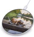 Two Snails on The Bench Wireless Charger Fast Wireless Charging Pad with USB Cable 10W Anti-Slip Magnetic Wireless Charger Portable Slim Charger Puck Travel Charging Station