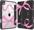 Tuiklol for iPad Pro 11 Inch Case M2 2022 Generation 4th -Built-in Pencil Holder Shockproof Cover Clear Transparent Back Shell Fit for iPad 11’’ 2021 2020 2018 Gen 3rd/2nd/1st for Kid Bow