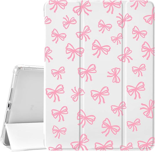 JOYLAND Girly Bow Pad Case for iPad Pro 2018/2020/2021with Pencil Holder-Auto Wake/SleepAnti-Scratch Shockproof Premium Folio Stand Case for iPad Pro 11 inchWhite