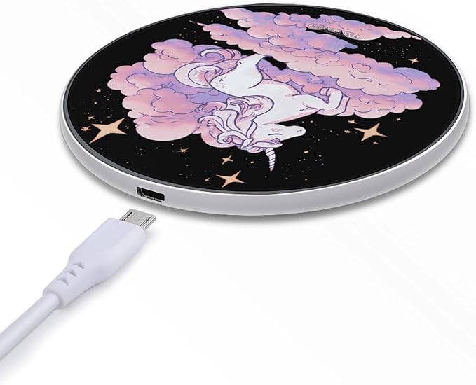 Fantasy Unicorm in The Clouds Phone Charger Magnetic Charging Pad Anti-Slip with USB Cable