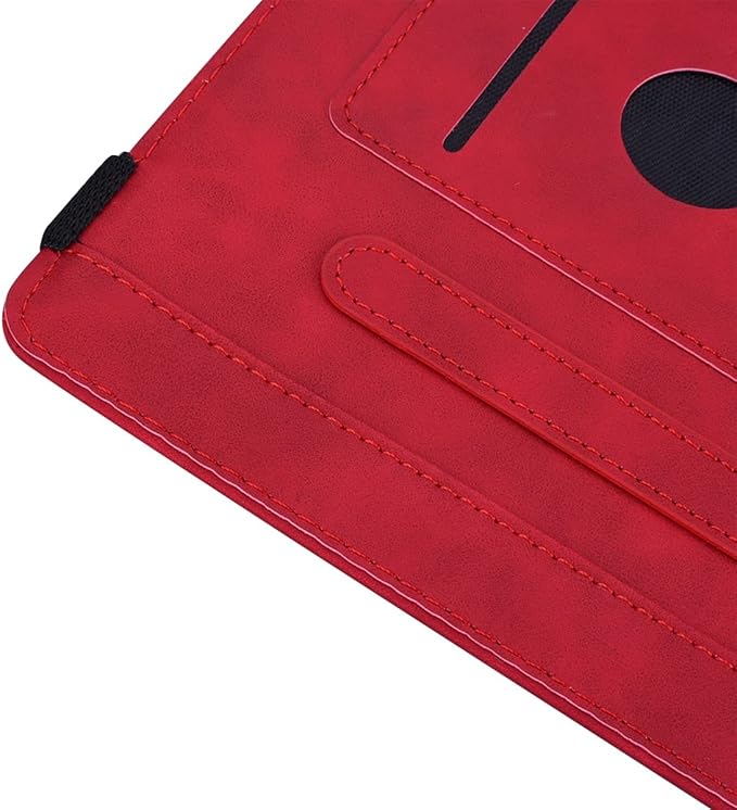 YEMENGHUA Heavy Duty Protection Compatible with Samsung Galaxy Tab A 8.0 T387 SM-T387V T387T T387A Slim Lightweight Embossed PU Leather Flip Holder Tablet PC Case Card Slot Tablet Case(Vermelho)